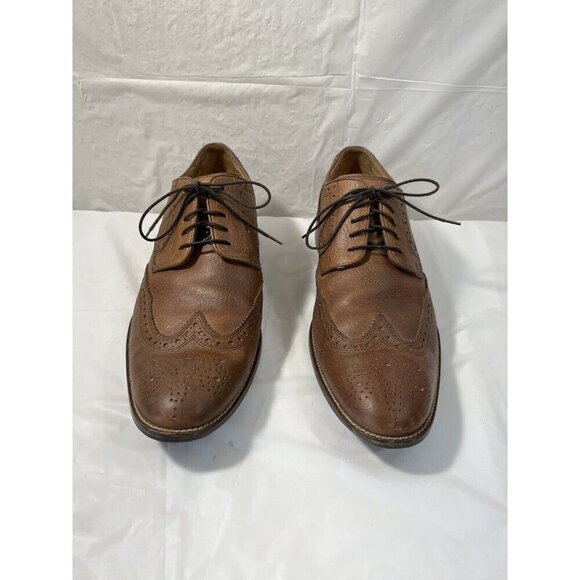 Cole Haan Shoes Benton Leather Wingtip Derby C12362 BrownSize 11M - Picture 1 of 15